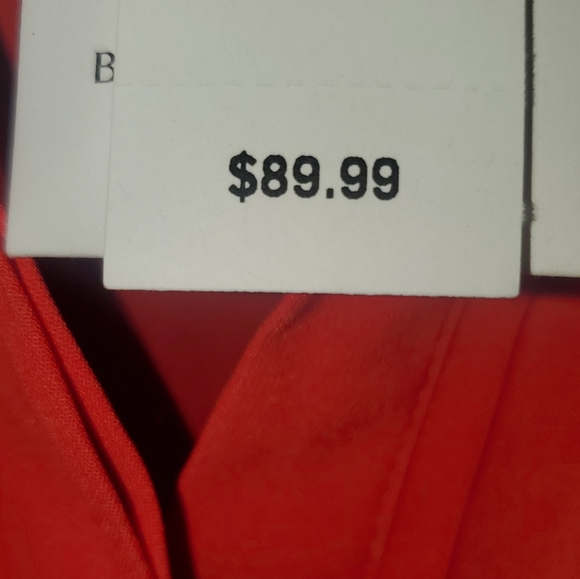 Banana Republic red mid length dress.  Lined with red camisole. Size 8 - Picture 4 of 7